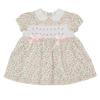 K34224: Baby Girls Lined Dress With Embroidery Detail  (1-2 Years)